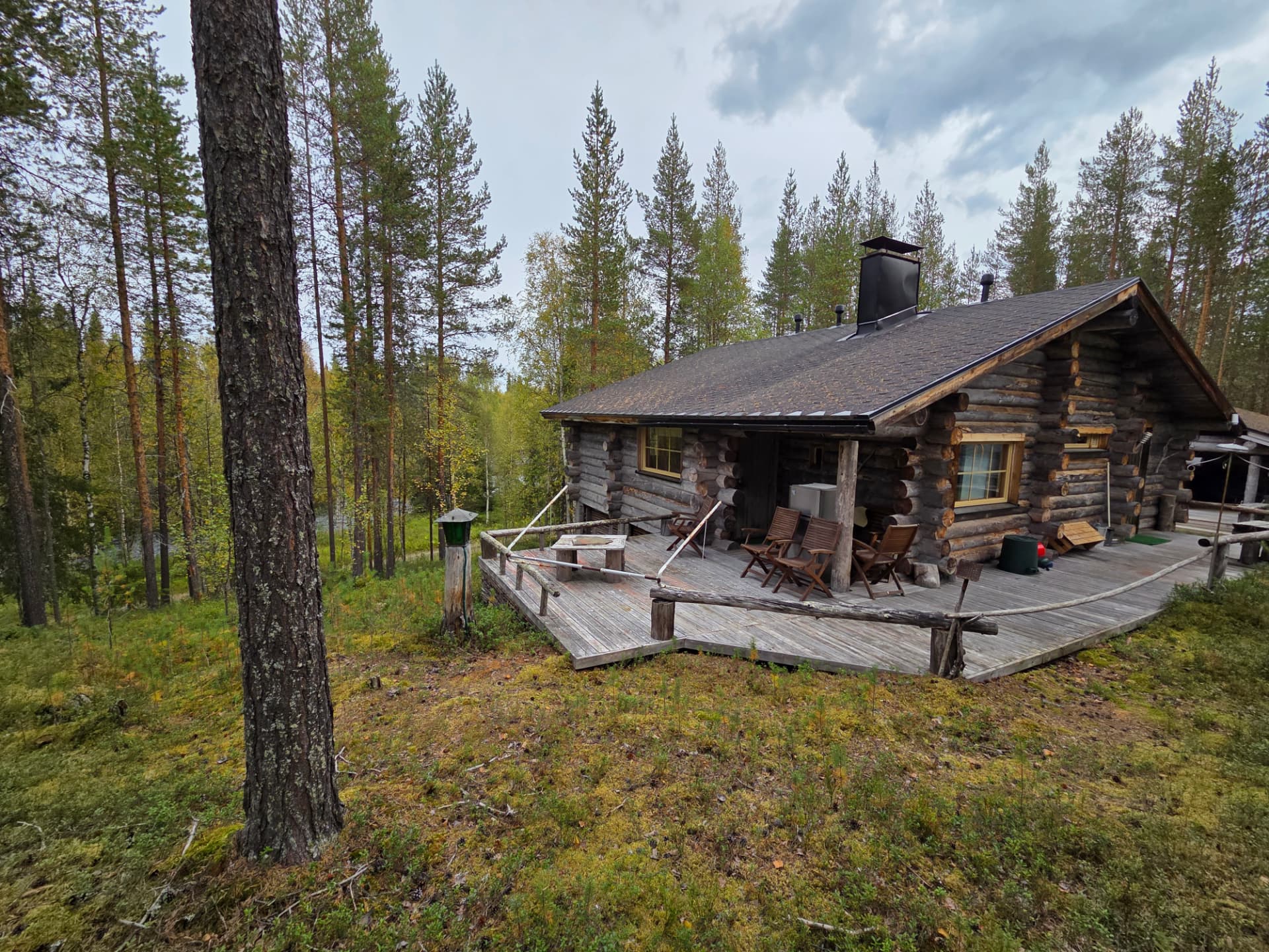 Metsolandian kelomökki koivujen ja mäntyjen keskellä Naruskassa